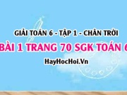 Giải bài 1 trang 70 Toán 6 Tập 1 SGK Chân trời sáng tạo